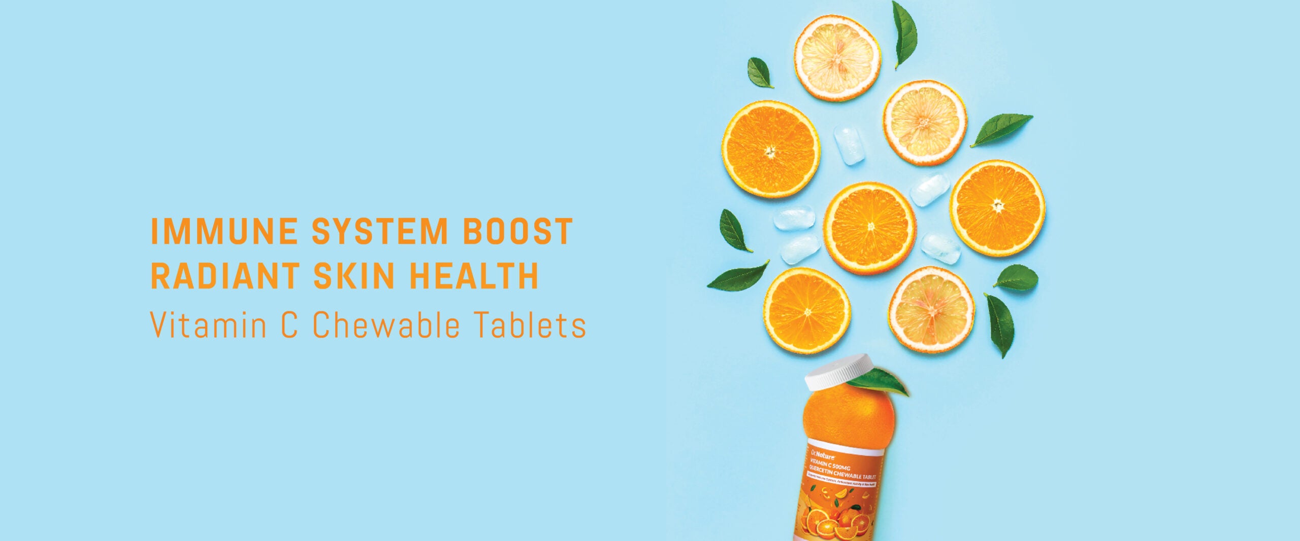 Dr Nature Vitamin C Chewable Tablets immune system and skin health campaign