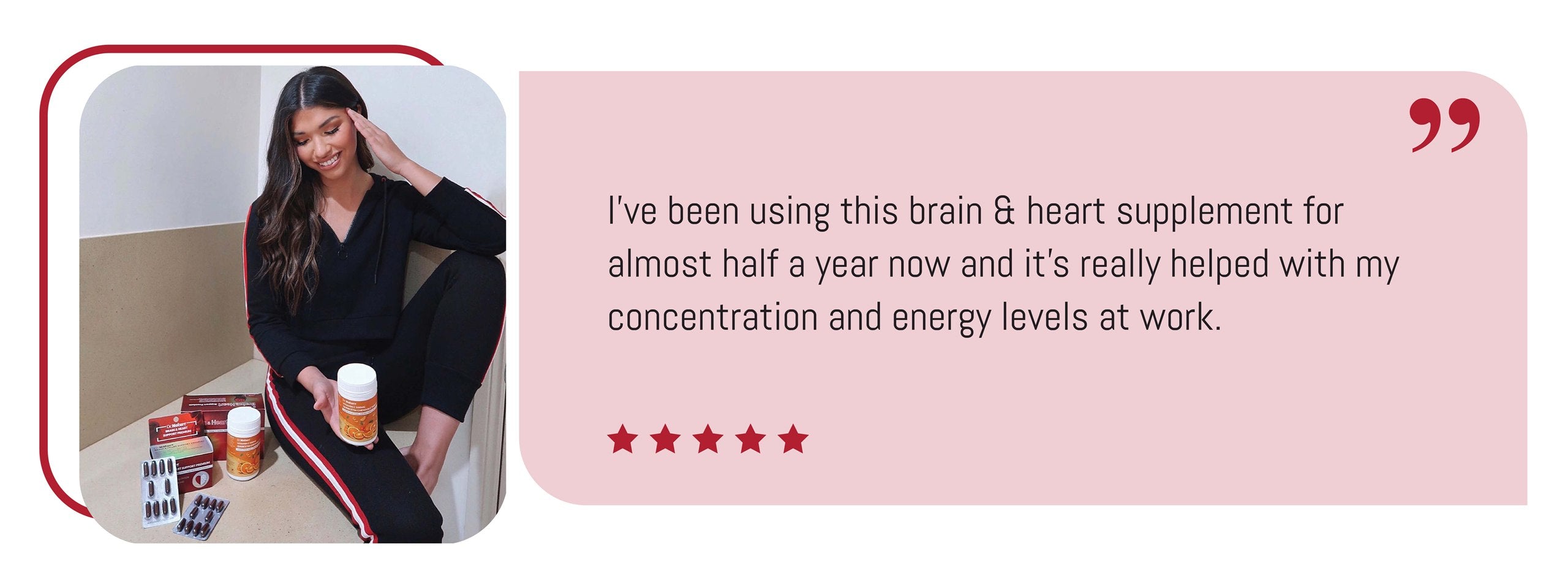 Customer with Brain and Heart Support Premium review artwork
