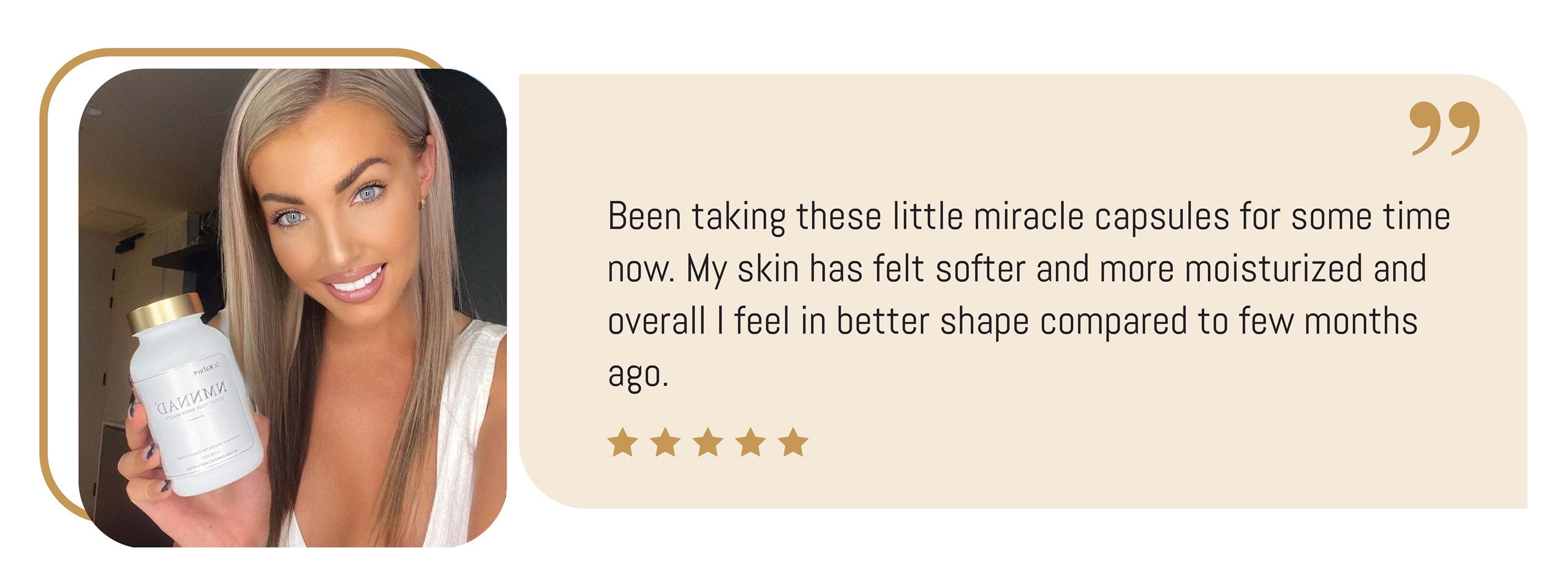 Customer holding NMNNAD+ supplement review artwork