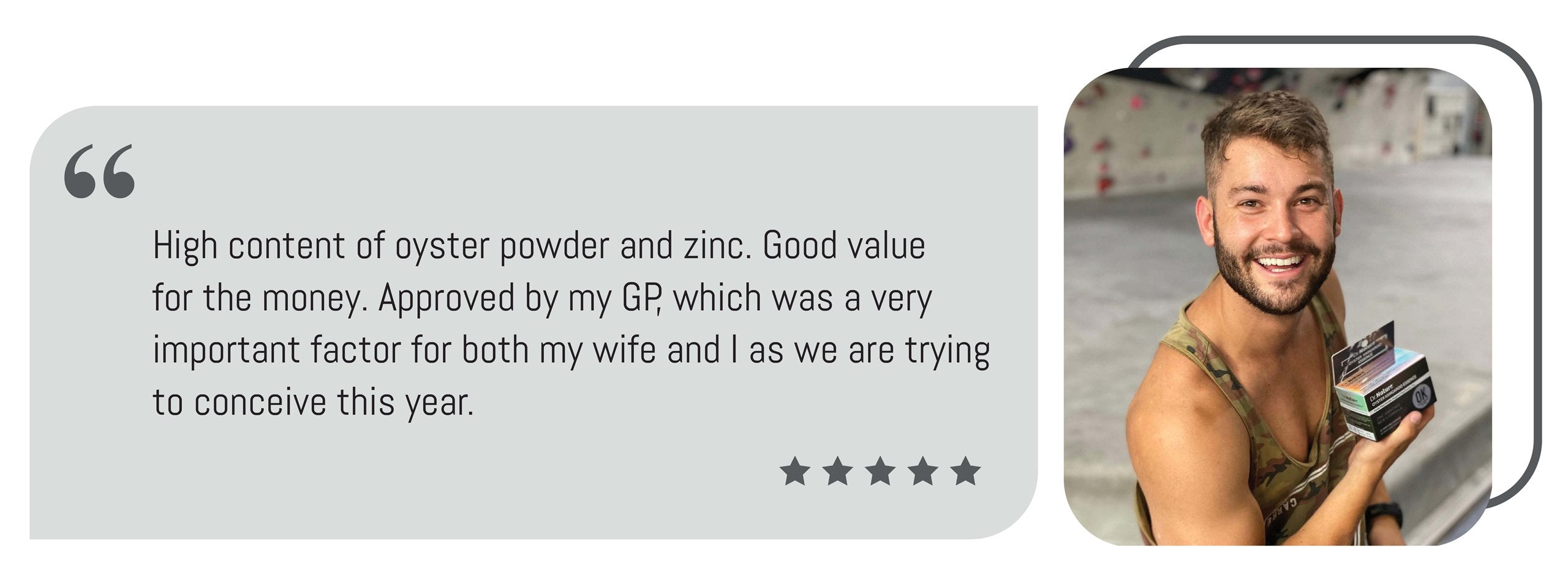 Customer with Oyster Kangaroo Essence Advanced review artwork