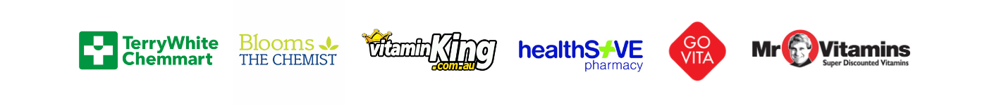 Available from TerryWhite Chemmart, Blooms The Chemist, Vitamin King, HealthSAVE Pharmacy, Go Vita and Mr Vitamins