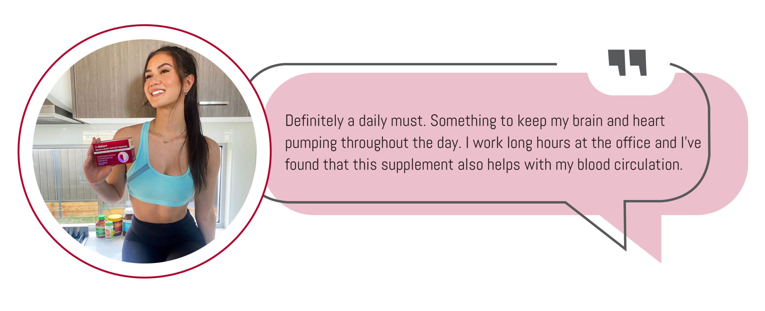 Customer holding Dr Nature Brain and Heart Support Premium